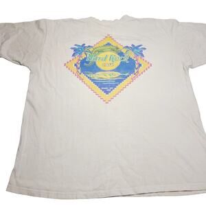 Vtg 90s Hard Rock Cafe St. Thomas T-Shirt Heavy White Size XL Iguana Sunset
